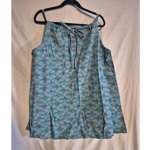 BDG Urban Outfitters Blue Fish Print Sleeveless Top Women's‎ Size XL